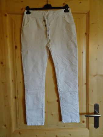 Uni weisse, bequeme Hose von Made in Italy Gr. 38 - 240858