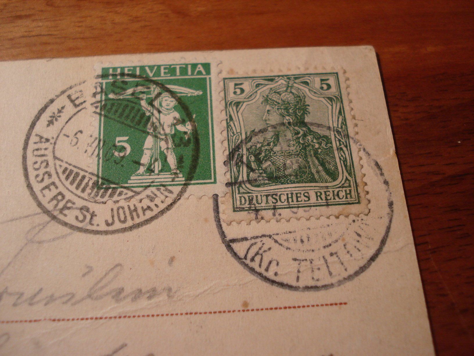 Cartoline postali: Schloss Teupitz, 1909, farbig, Deutsche + Schweizer Marke – Usato da Niederwil AG venduto da morostahu 2