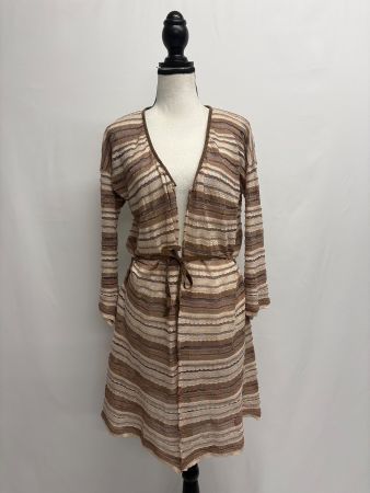 Cristina Gavioli feiner langer Cardigan XS beige Glitzer