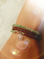 Wickelarmband Silber/ Naturstein  Leder  *NEU*