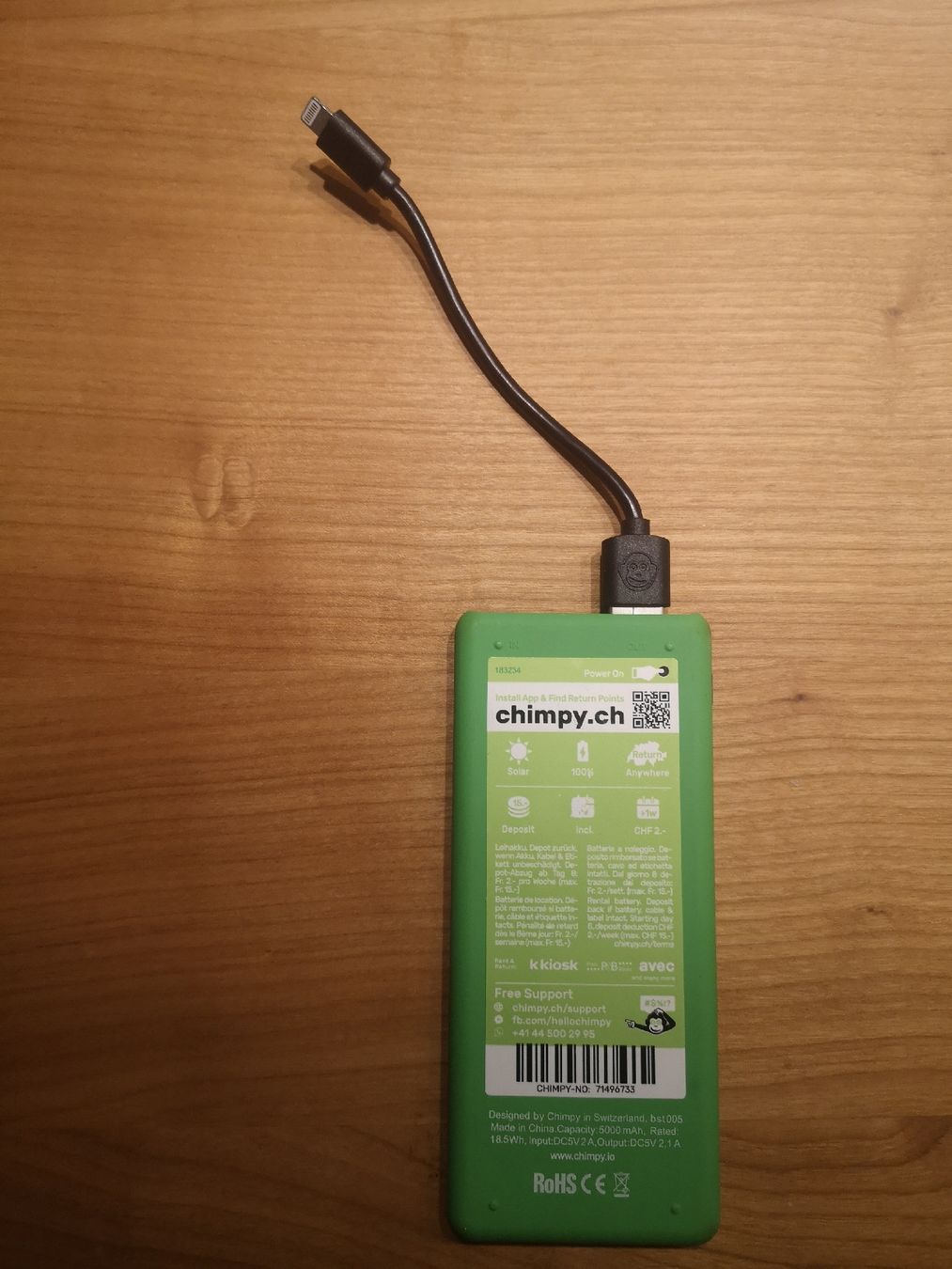 Caricabatterie: Powerbank Chimpy mit Ladekabel  – Usato da Sissach venduto da cor_n2dt 1