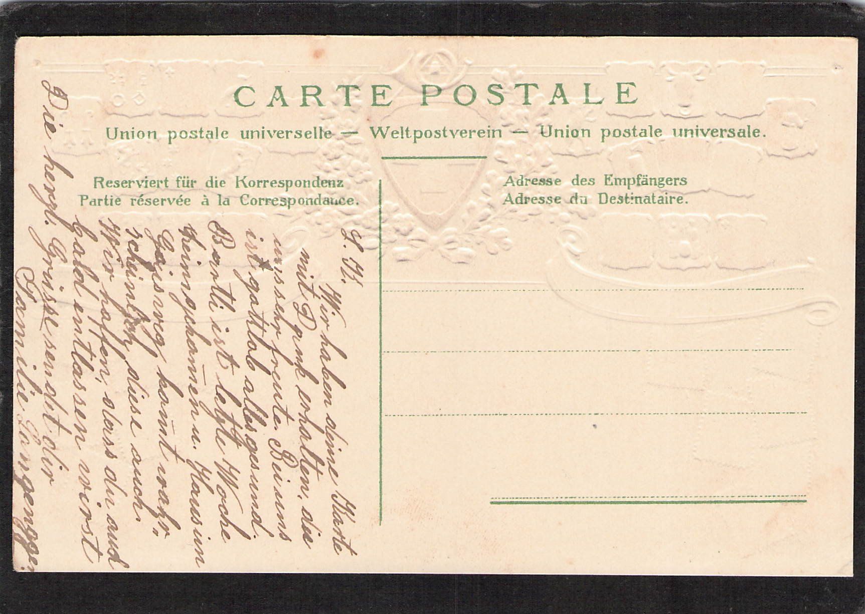 Ansichtskarten: Prägekarte: Teufen AR , Briefmarkensprache – Gebraucht aus Reichenburg von Pipo-67 1