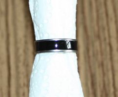 Fingerring Stahl silber - schwarz Ø 16mm NEU (39)