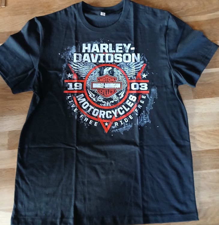 T-Shirt Harley-Davidson, vintage, noir, taille XL/J081 2