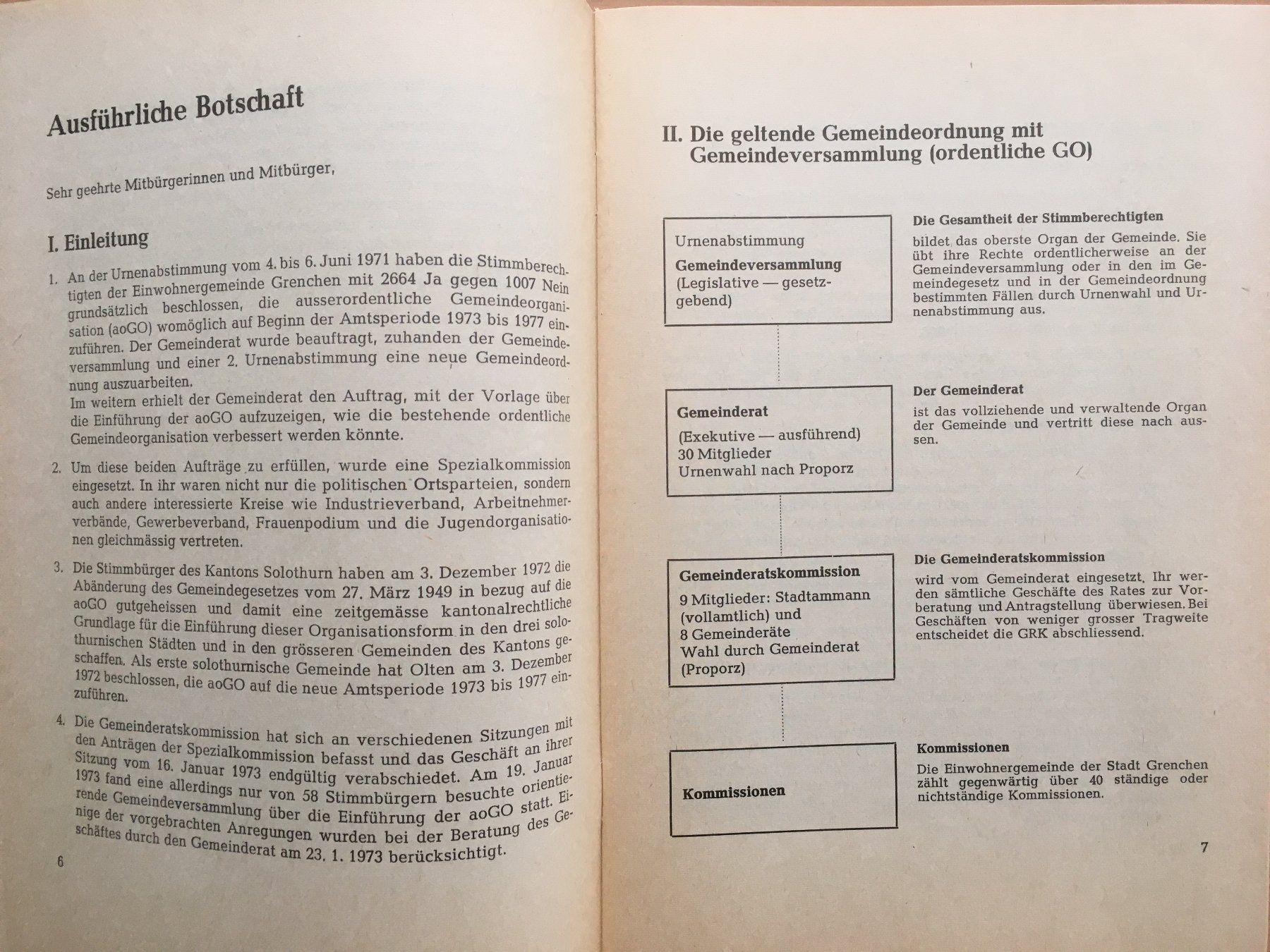 Libri: Totalrevision Gemeindeordnung Stadt Grenchen (1973) – Usato da Grenchen venduto da Kogi7 2