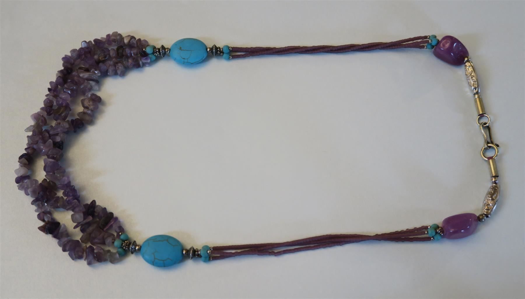 Catenine: Kette aus Amethyst/Türkis-Perlen – Usato da Brittnau venduto da marlenestone 1