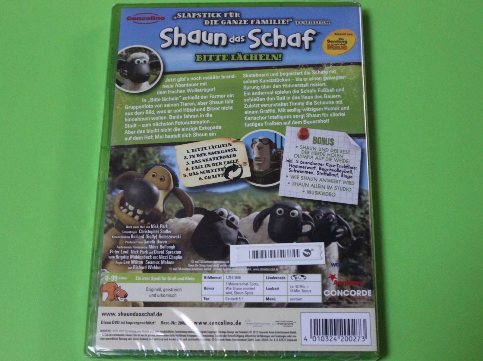 Tutti i DVDs: SHAUN DAS SCHAF: BITTE LÄCHELN DVD originalverpackt – Nuovo e nell'imballaggio originale da Tübach venduto da JamesStone 2