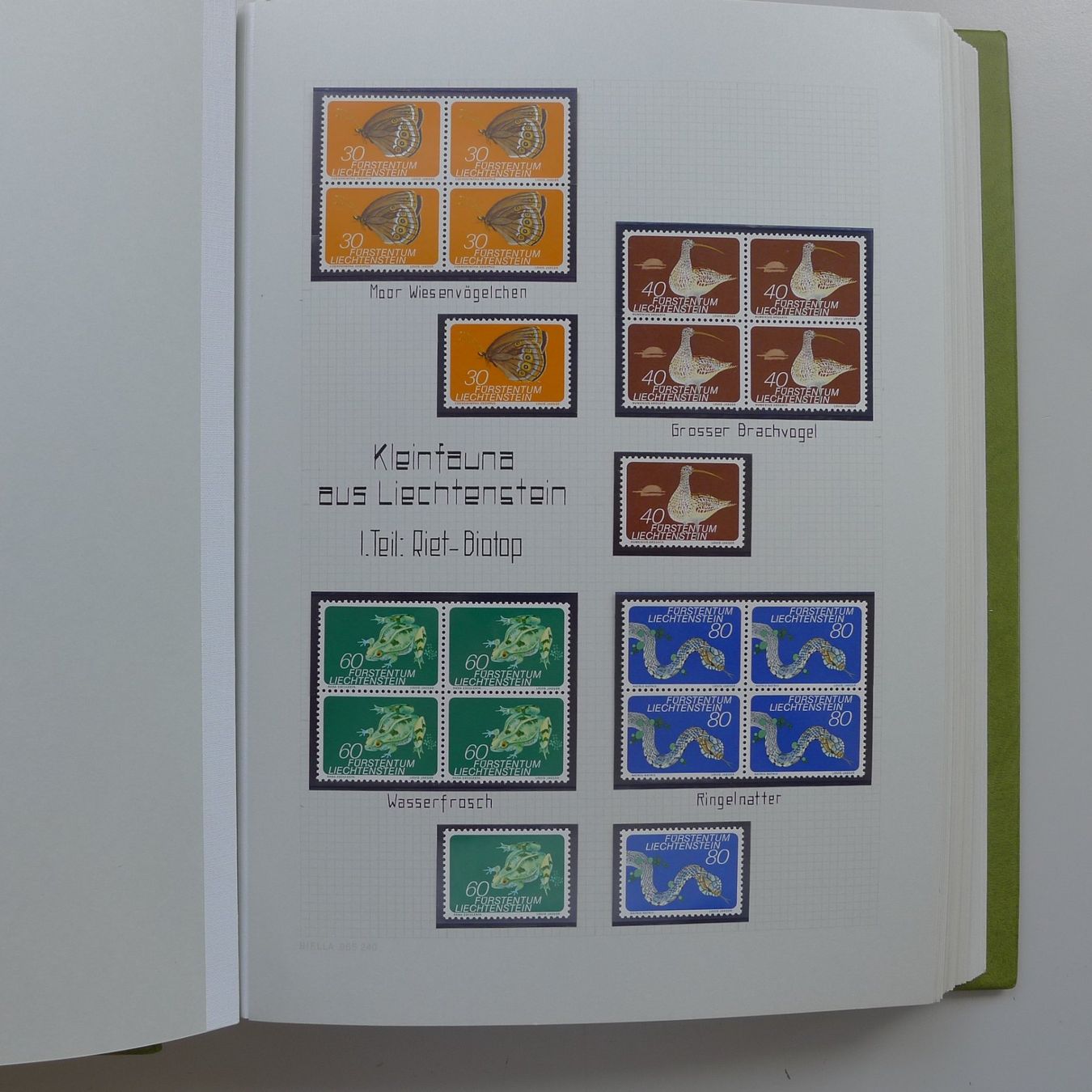 Tutti i francobolli: 1973-1992, Sammlung Liechtenstein Einzel & Vierer ** + gest. – Usato da Sursee venduto da Luzernerraute 2