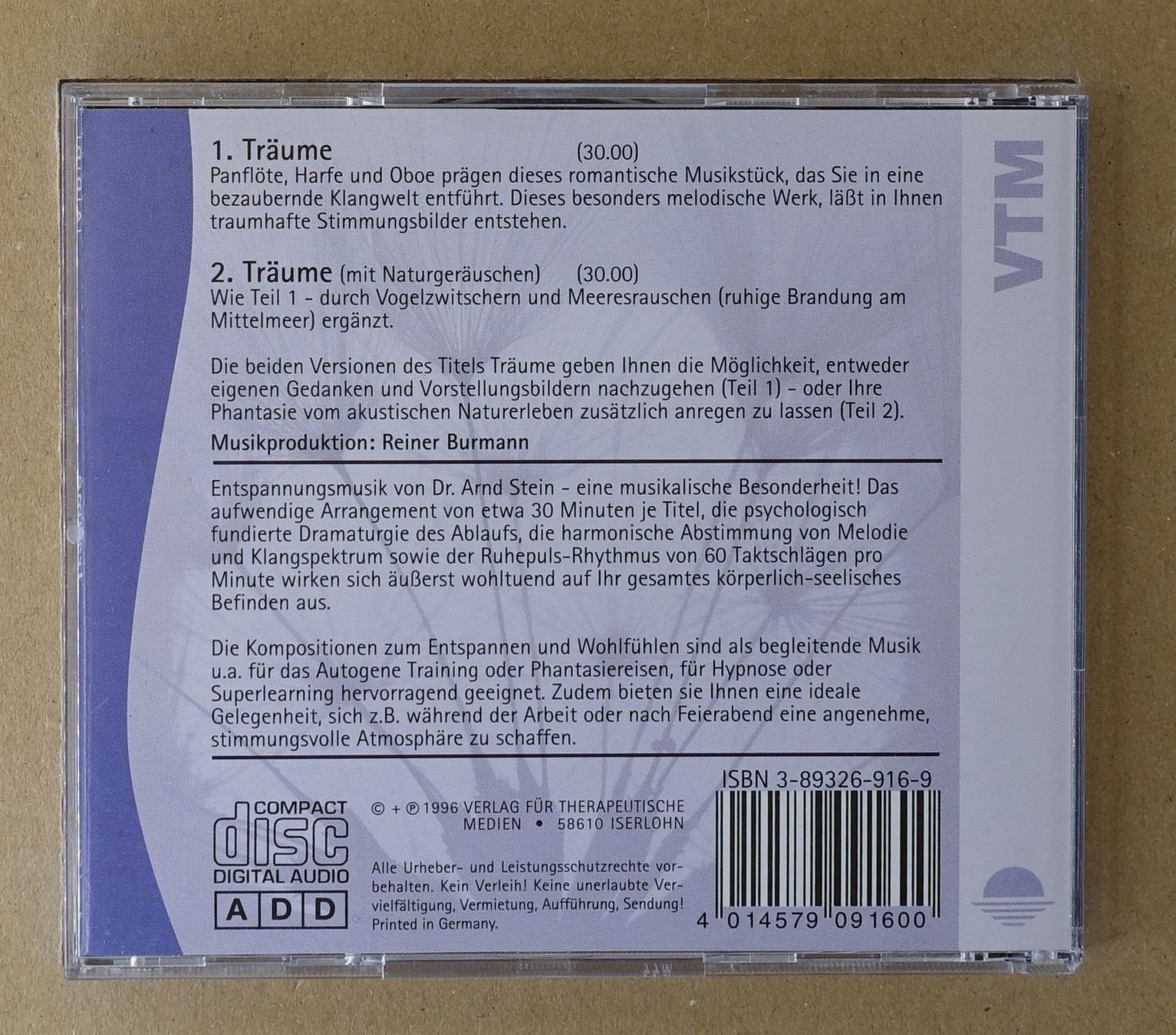 CD: Arnd Stein – Träume - D23 – Usato da Sessa venduto da discoverymedia 1