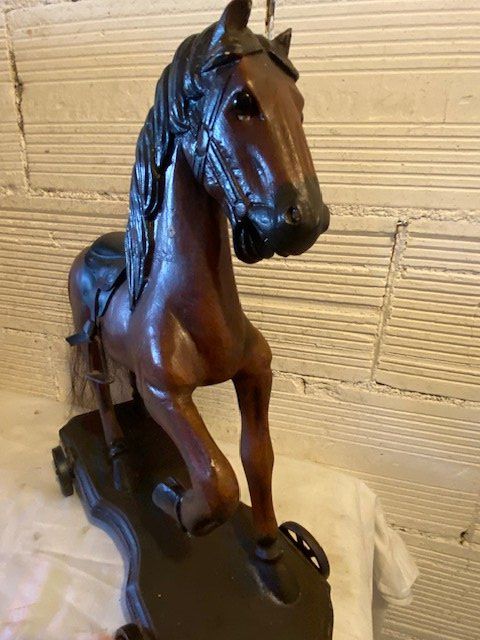 Statuette: ANTIKES PFERD AUF RÄDER – Usato da Chur venduto da silbermon 5