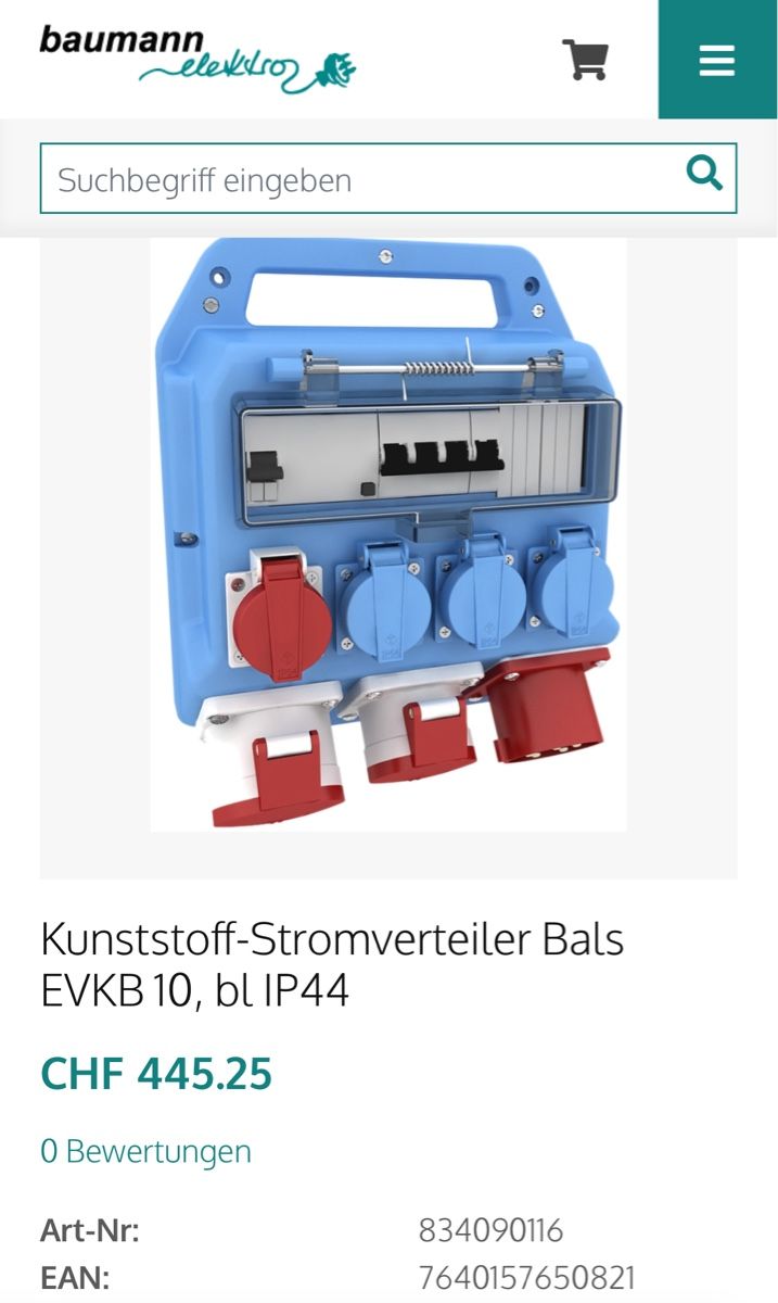 Elettrotecnica: Bals Stromverteiler EVKB 10/32A blau, IP44 - Top! – Usato da Basel venduto da bau_6tk8