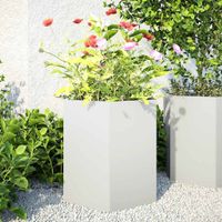 vidaXL Garten-Pflanzgefäße 2 Stück Weiß Sechseckig 46x40x45