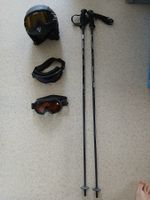 Ski Helm Carrera mit Brille und Stöcke guter Zustand
