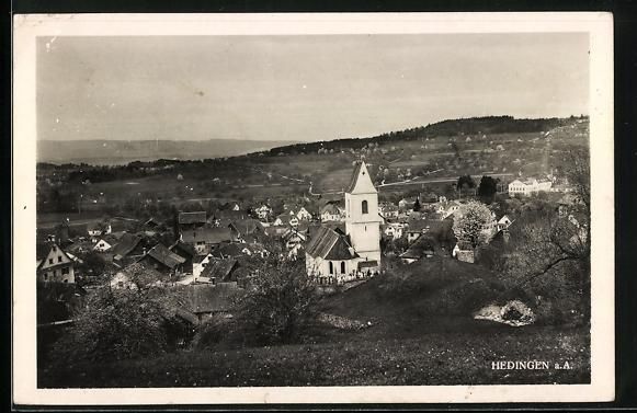 Cartes postales: Hedingen a. A., Blick zur Kirche im Ort – D'occasion à Berlin par bartko-reher