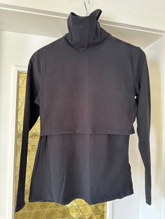 🤱 H&M Mama - Schwarzer Stillpullover mit Rollkragen, Gr. M