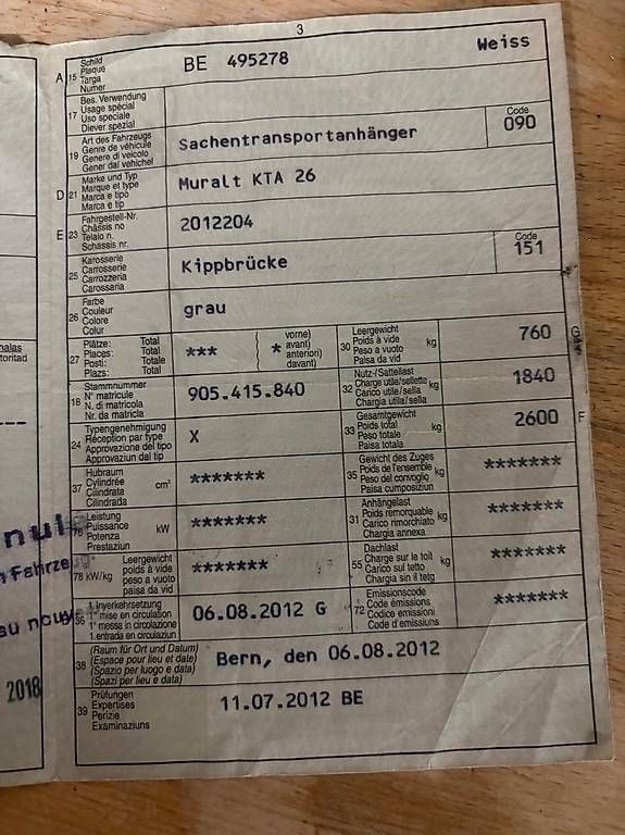 Rimorchi: Kippanhänger für Export – Usato da Pratteln venduto da Caterinaandreano03 4