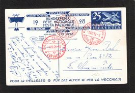 FDC Bundesfeierkarte 1928,Nr.47 l , La Chaux de Fonds-Basel