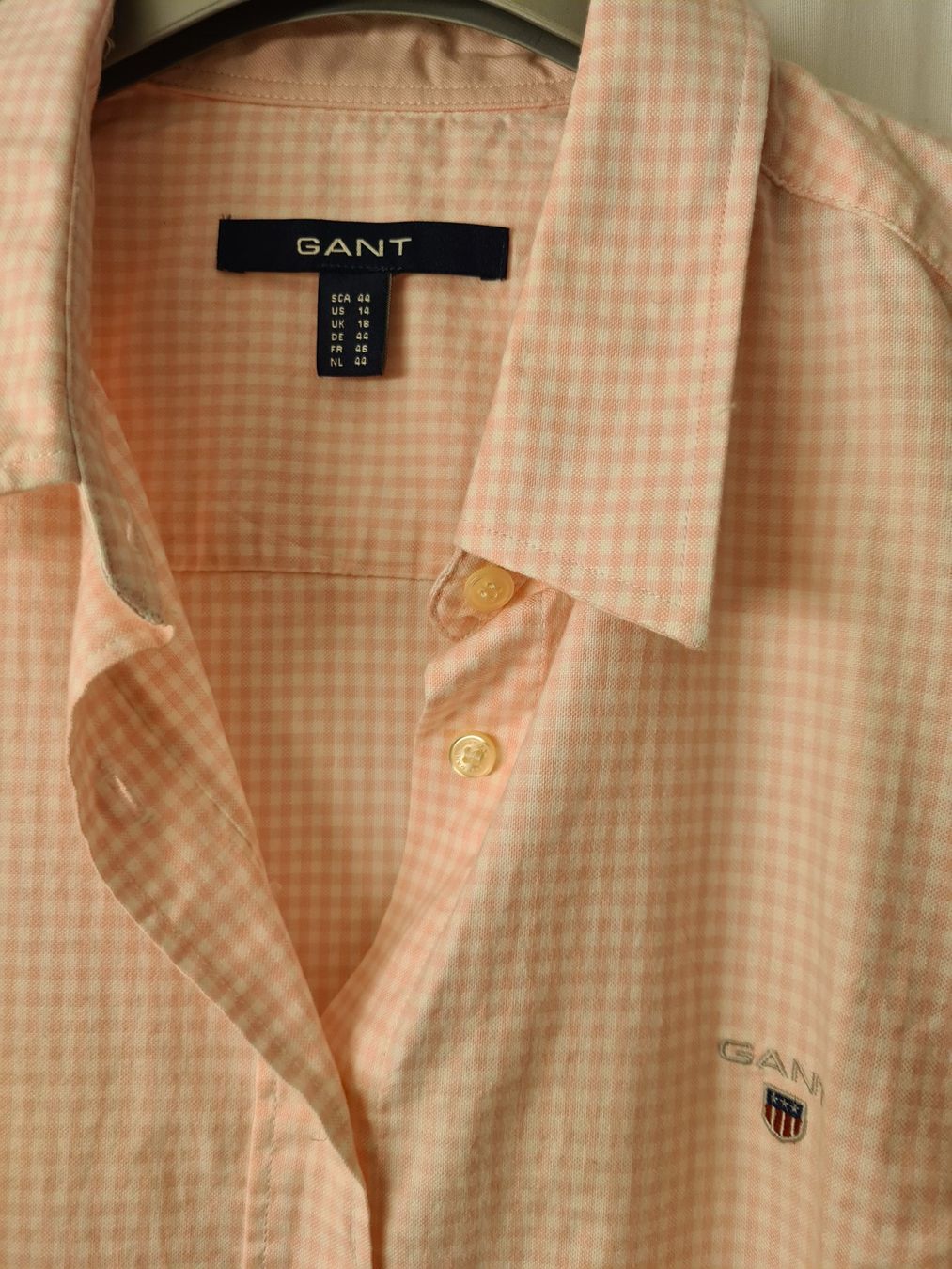 Gant Camicette: GANT Bluse NEU! Gr. 44, hellrosa kariert – Nuovo e nell'imballaggio originale da Bern venduto da melomanie 1