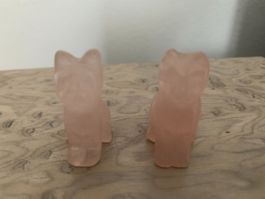 2 sehr schöne Katzenfiguren vermutlich auch aus Calcit