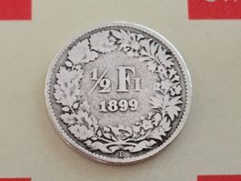 1/2 Franken 1899 s-ss, selten nur 0,4 Mio!