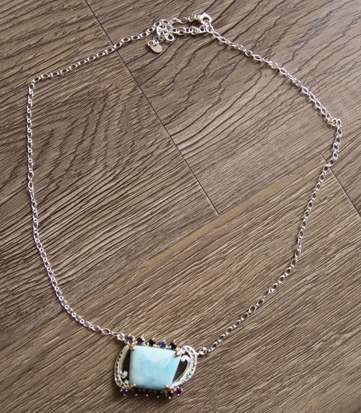 Catenine: NEU: Larimar Kette Collier Schmuck mit Iolith – Nuovo (secondo la descrizione) da Matten b. Interl venduto da EdelsteineInterlaken 5