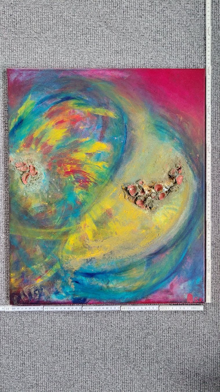 Dipinti: 2x Abstraktes Acrylbild, handgemalt 50x60cm – Usato da Ballwil venduto da bom_ar 2