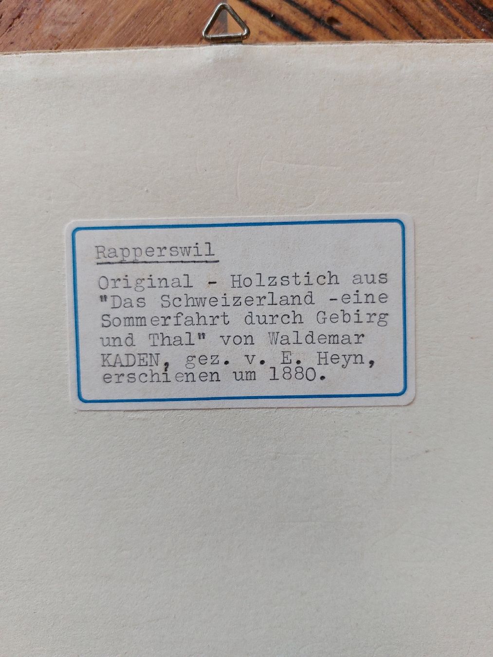 Stiche: Holzstich Rapperswil um 1880 – Gebraucht aus Schüpfheim von Humbeli_ 4