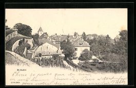 Saint Aubin, Blick auf die Kirche und de