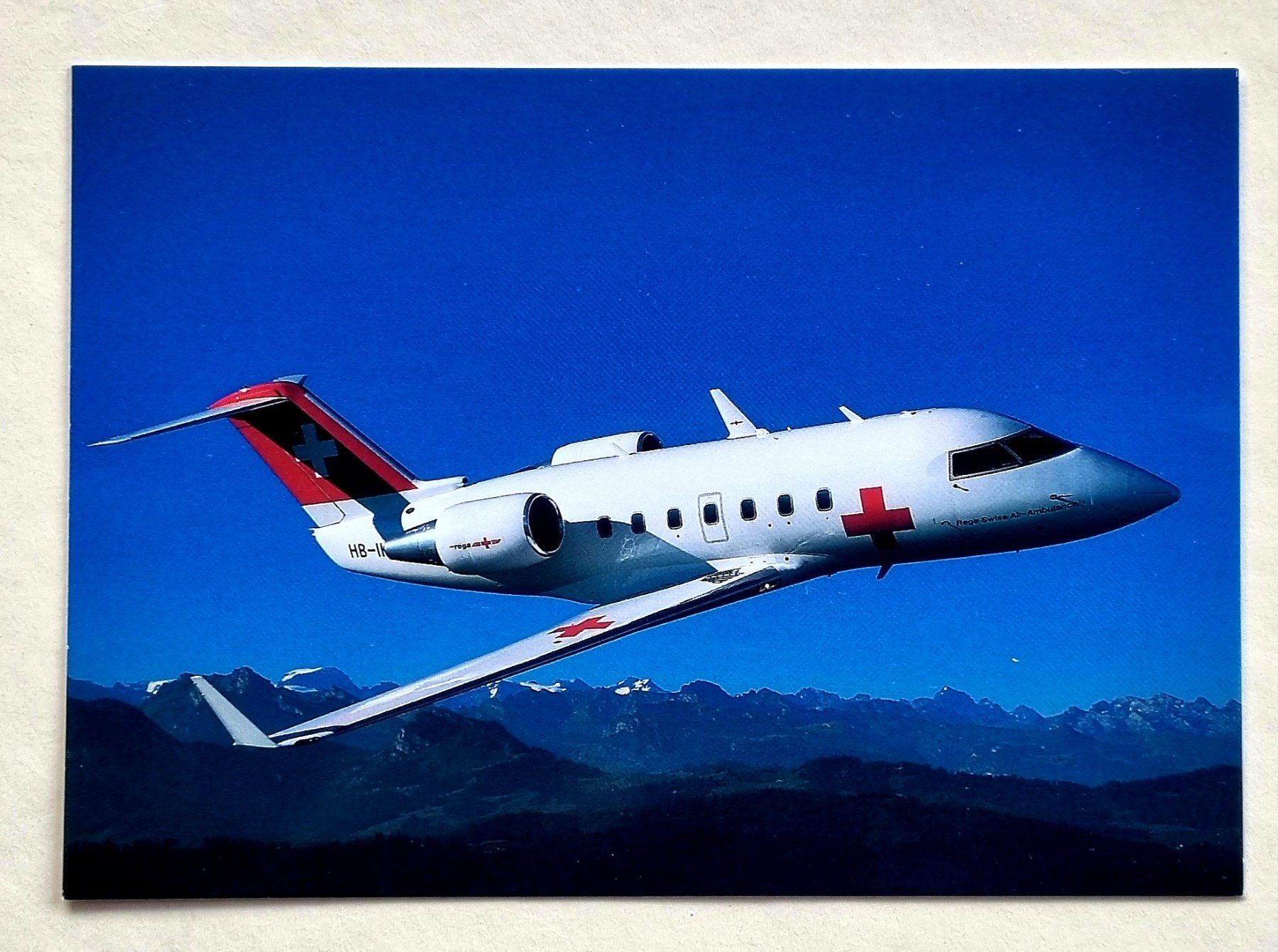 Cartoline postali: Rega Ambulanz Jet - Challenger - Glarner Alpen – Usato da Rothrist venduto da RROENK