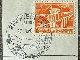 1960 Riggenberg BE: Stempel auf höchster Eisenbahnbrücke CH