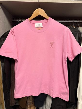 Ami Paris De Coeur Kurzarm-T-Shirt Candy Pink Unisex