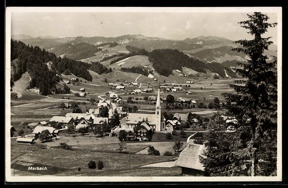Cartes postales: AK Marbach, Ortsansicht – D'occasion à Berlin par bartko-reher