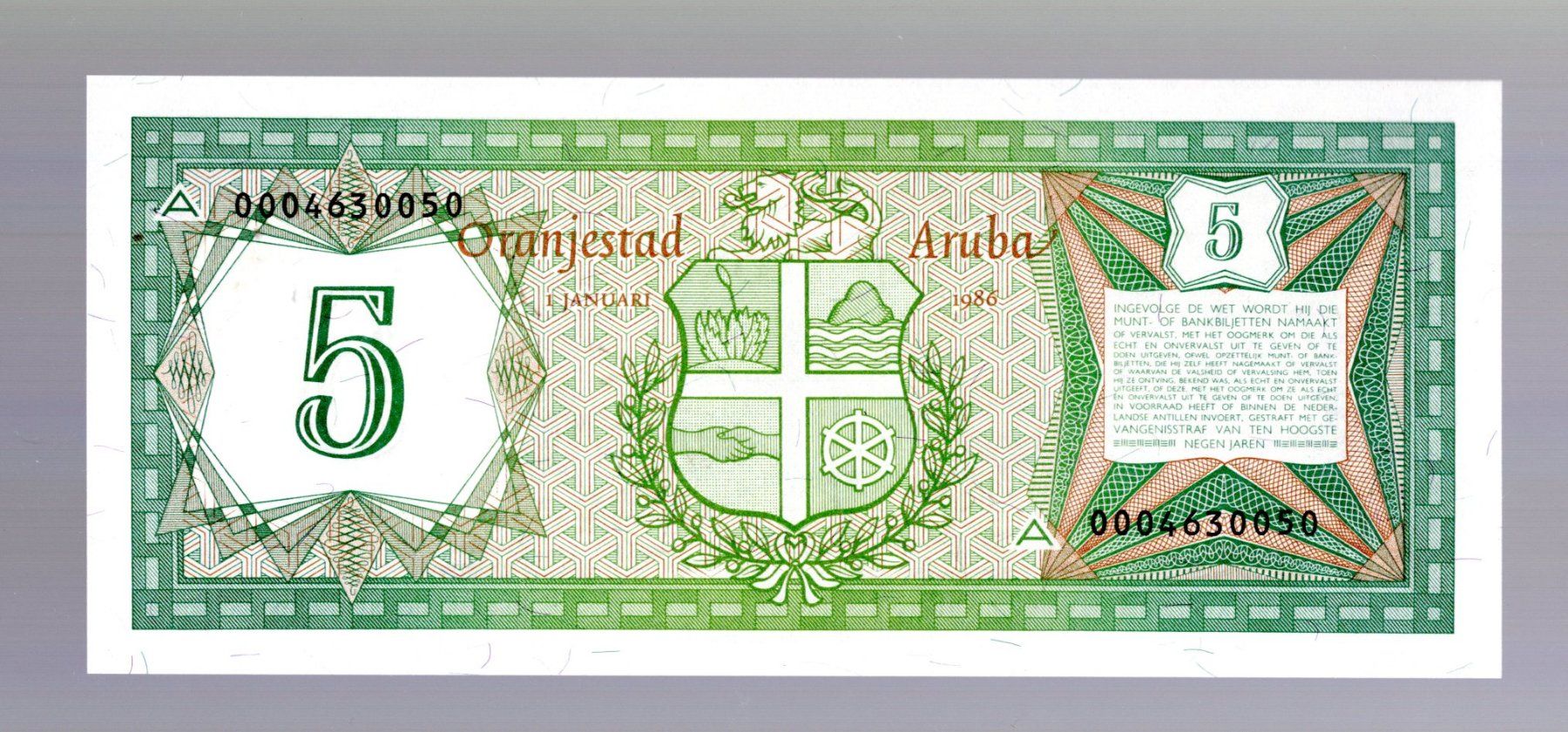 Banconote: Aruba 5 florin UNC – Nuovo (secondo la descrizione) da Leibstadt venduto da baroc333