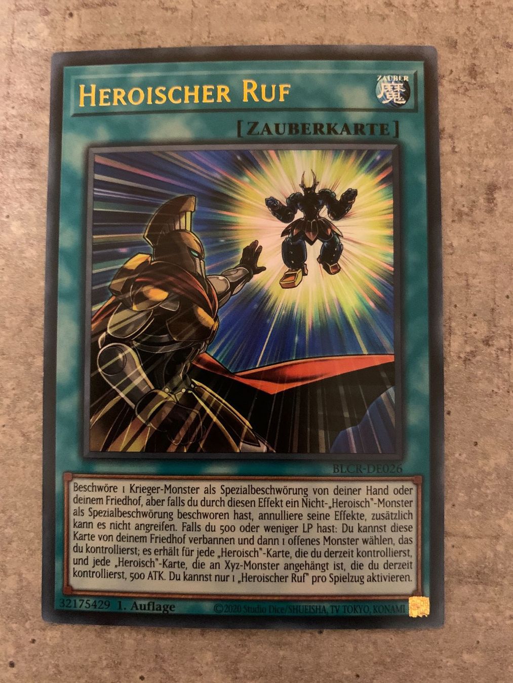 Yugioh Sammelbilder & Trading cards: Heroischer Ruf, BLCR-DE026, Ultra Rare – Neu (gemäss Beschreibung) aus Gränichen von Pauli94