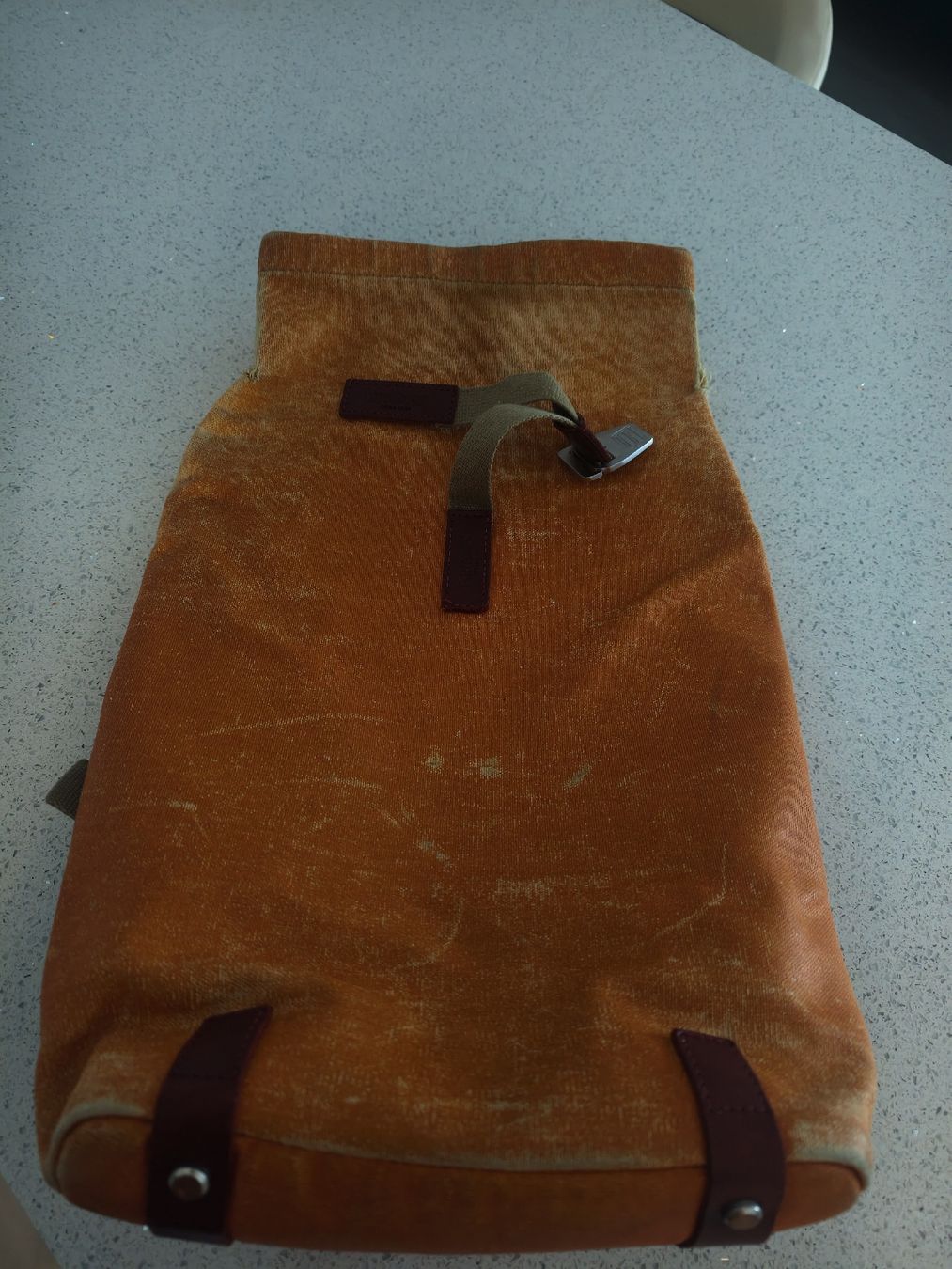 Brooks Rucksäcke: Brooks Cycle Bags Rucksack orange Leder Canvas – Gebraucht aus Frick von Izaeri 1