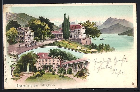 Cartoline postali: Brestenberg am Hallwylersee, Das Schloss – Usato da Berlin venduto da bartko-reher