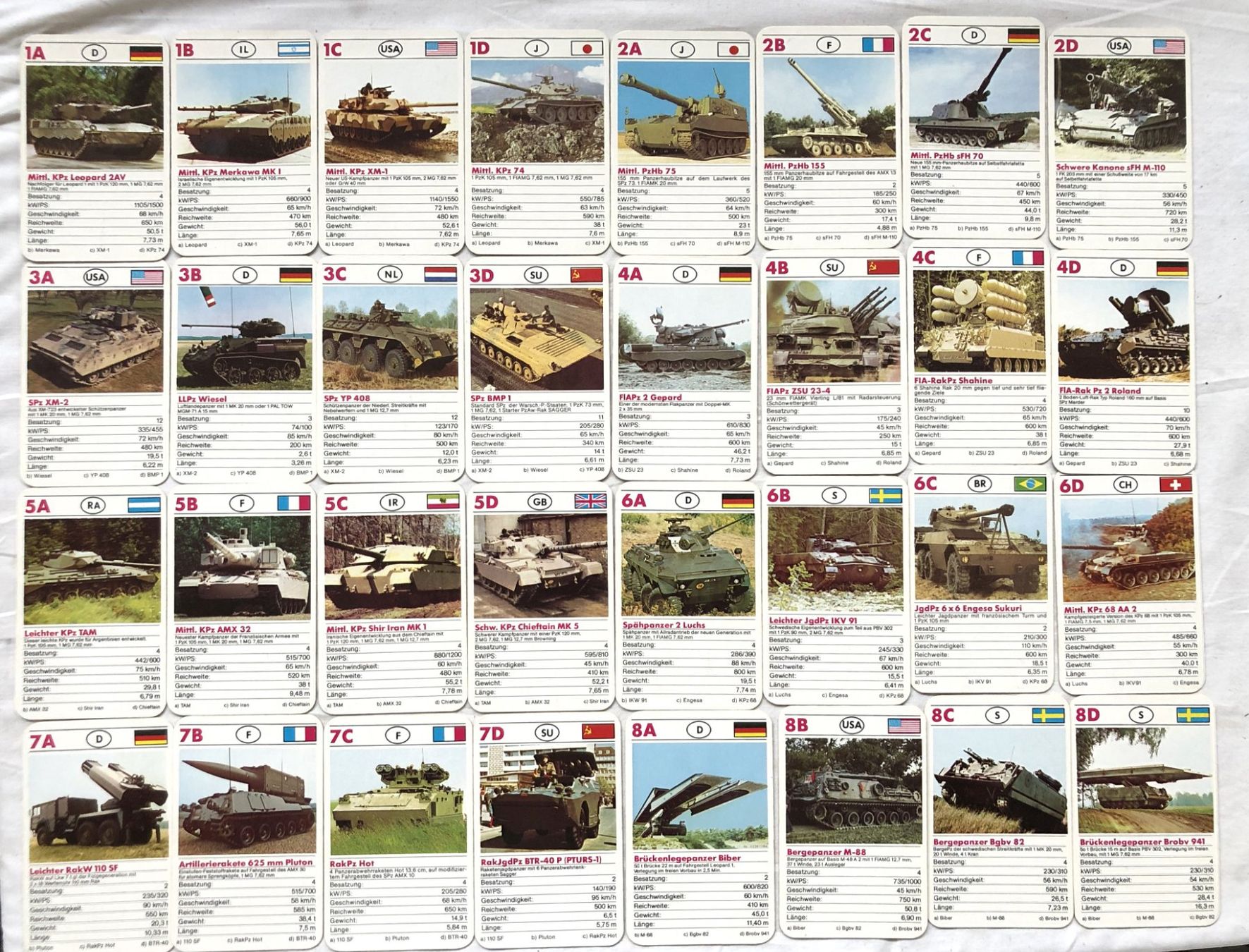 Giochi: Super Trumpf Quartett - Tanks - F.X.Schmid - 1980 – Usato da Schaffhausen venduto da durruti 2