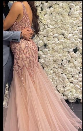 Abendkleid lang rosa Grösse S neu