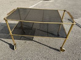 Vintage Servierwagen Barwagen Messing Lochblech