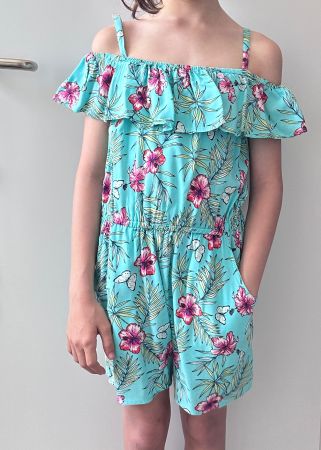 TOP 🩷 Gr 128 blumiger Overall Jumpsuit