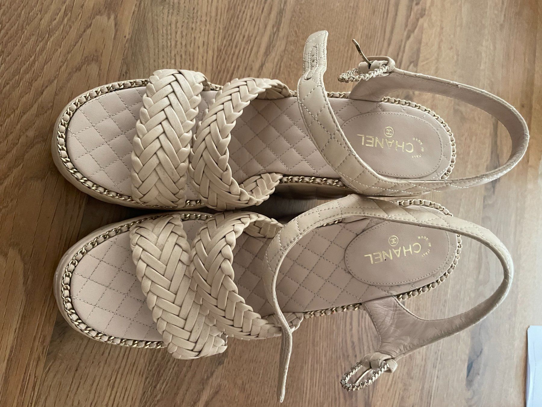 Scarpe da donna: Sandale, Gr. 40.5 COCO CHANEL; beige – Usato da Oberwil BL venduto da cocopalm1068 1