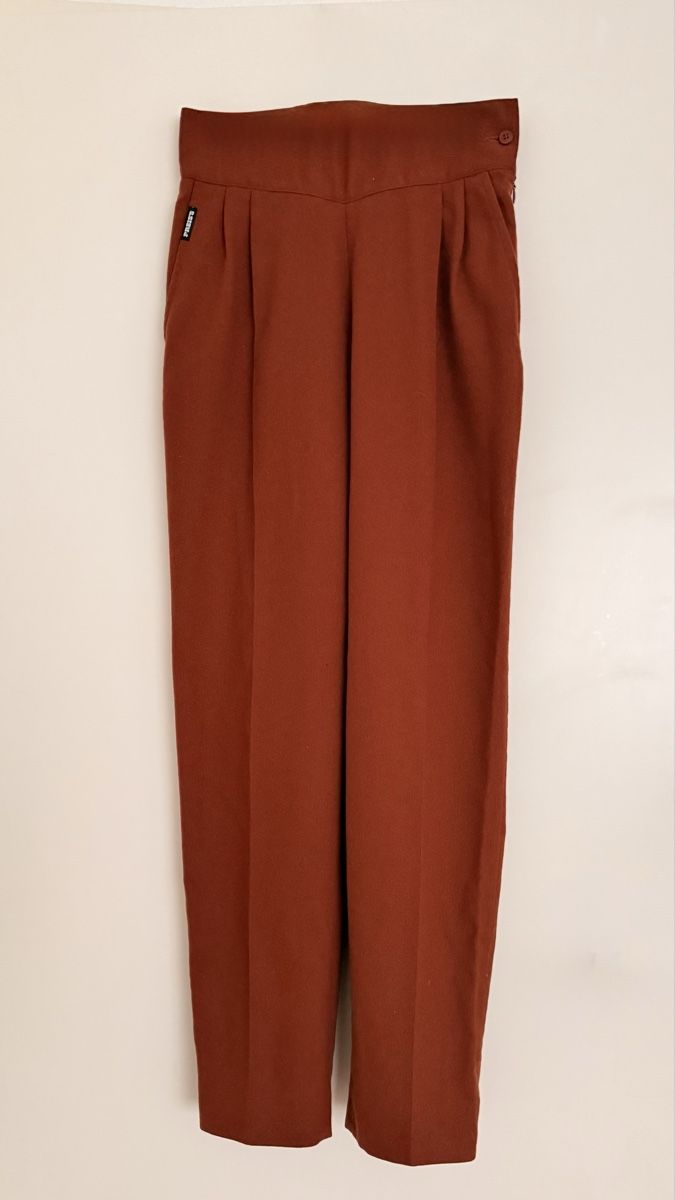 Pantaloni: High-Waisted Trousers - Brown, Size 40 – Usato da Zollikerberg venduto da MK-13