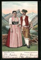 Junges Paar in Appenzeller Tracht vor Be
