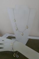 Set: Silberkette und Silberarmband bicolor