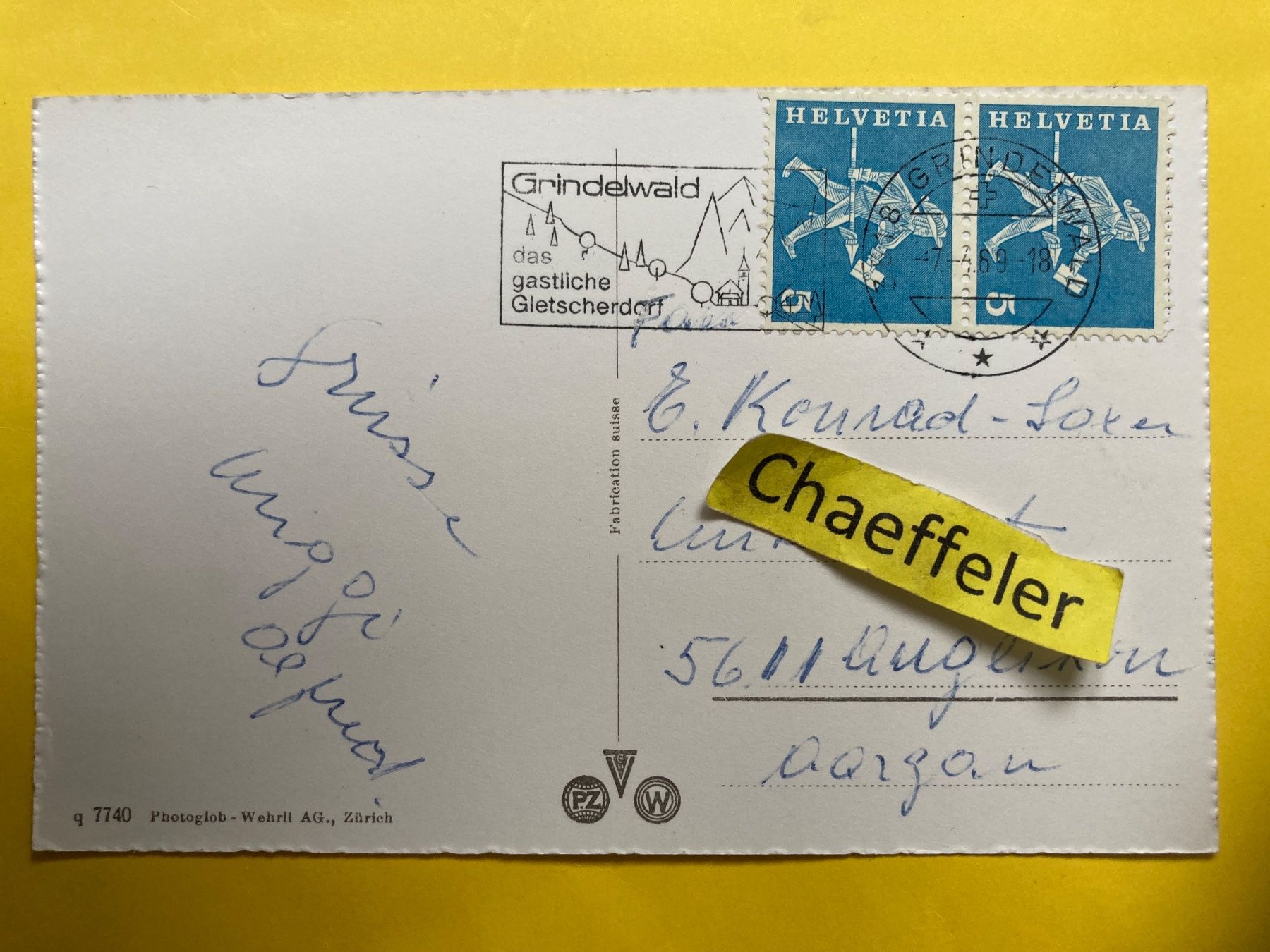 Cartoline postali: 1969 Grindelwald-First-Bachalpsee – Usato da Zürich venduto da Chaeffeler 1