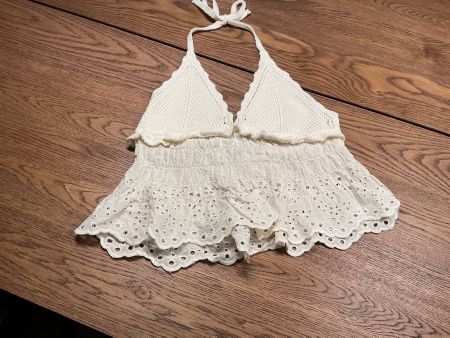 Süsses Sommer Top, beige Gehäkelt, Grösse M Zara