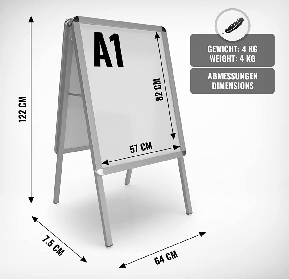 Ladenausstattungen & Messebau: Kundenstopper - DIN A1, Doppelseitig, Klappbar, Outdoor – Neu und originalverpackt aus Bülach von StoreInShop.com 7