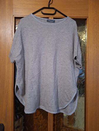 Damen Pullover Cassis grau kurze Ärmel guter Zustand