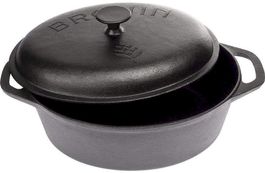 Bräter Gusseisen mit Deckel oval 5,5l