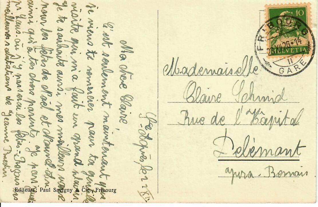 Cartoline postali: Fribourg – Usato da Hochdorf venduto da Ziegel-16 1